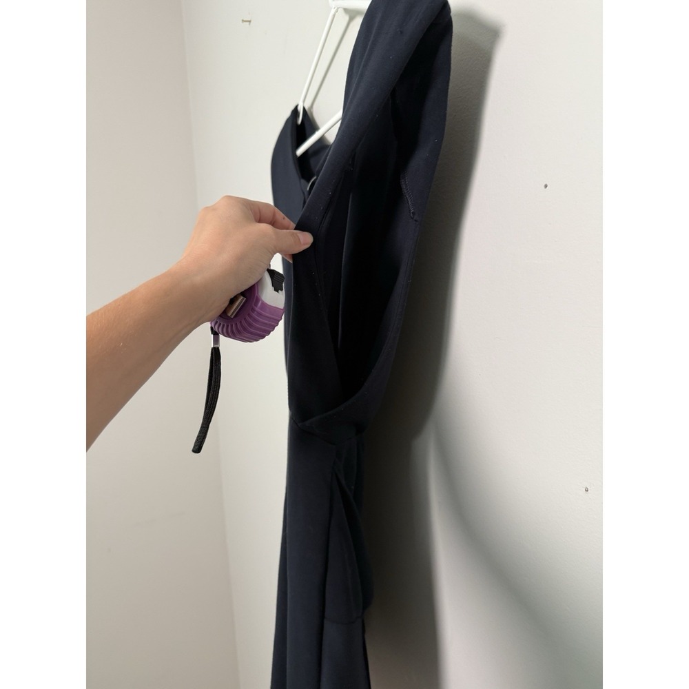 Free People Navy Runaway Knit Mini Dress Sz M Faux Wrap Classy Event Career Sexy - Picture 8 of 9